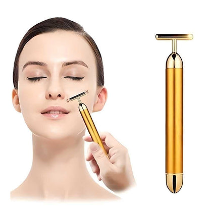 Hanglow 24K Gold Energy Beauty Bar Electric Facial Massage Roller