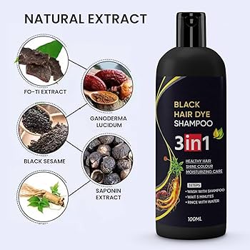 AI Black Hair Dye Shampoo 3-in-1 (Pack of 2) – Cleanse, Condition & Color