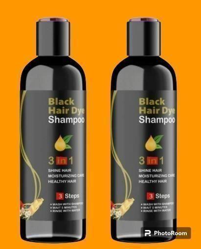 AI Black Hair Dye Shampoo 3-in-1 (Pack of 2) – Cleanse, Condition & Color
